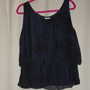 Women's Navy Sleeveless Layered Tank Top